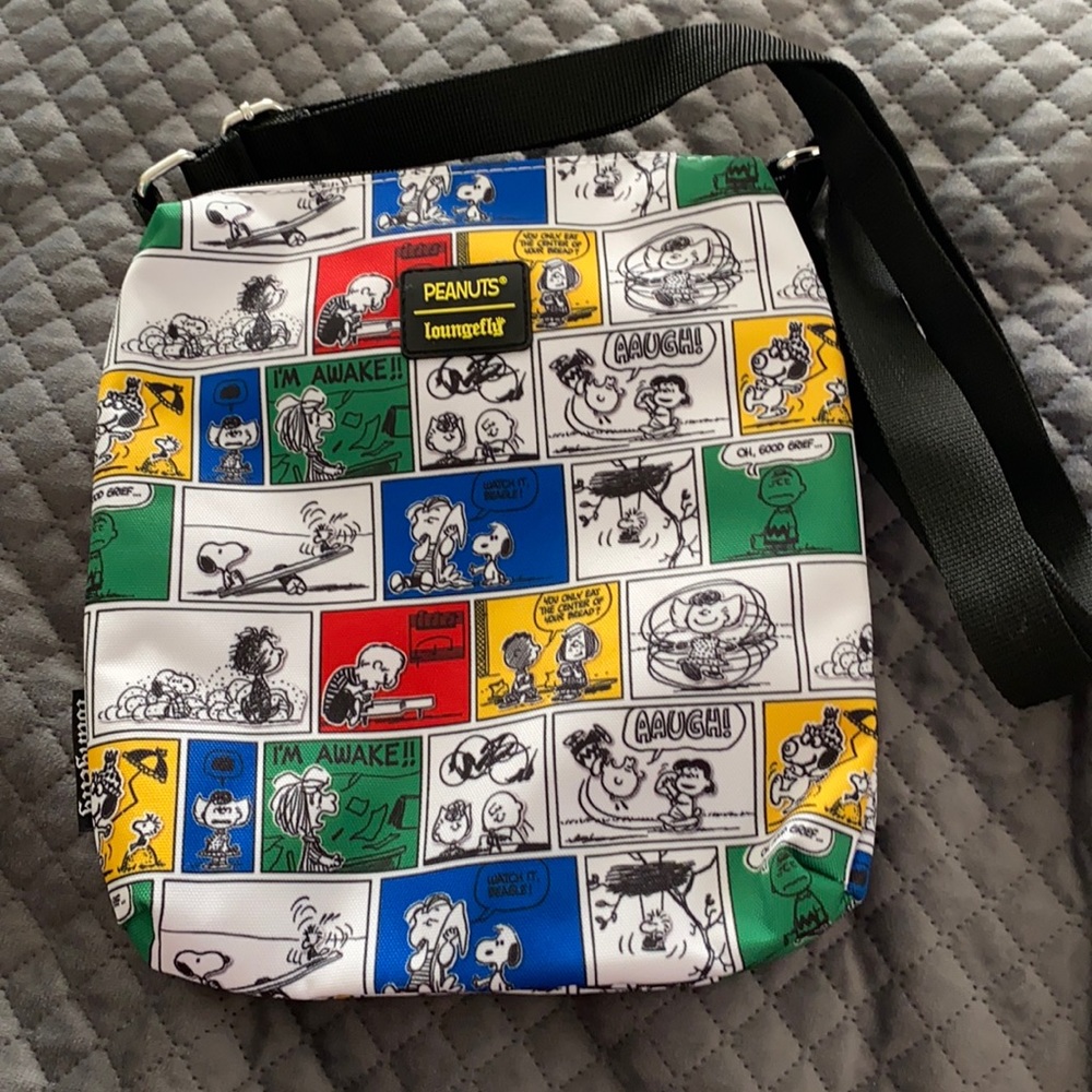 Loungefly Peanuts comic strip crossbody bag